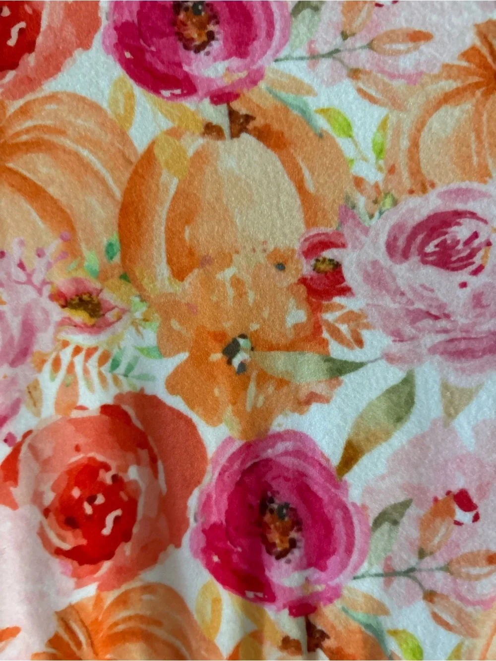 Girls' Floral Pumpkin Orange & Pink Short Sleeve Dress